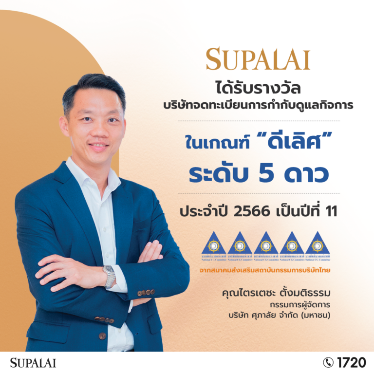 ศุภาลัย คว้าอันดับในกลุ่ม “ดีเลิศ” ต่อเนื่องปีที่ 11